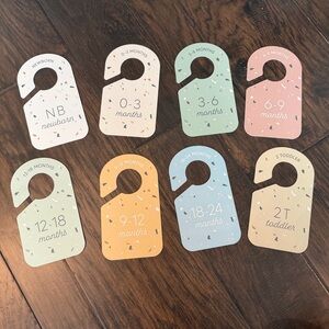 Colorful Closet Dividers for baby size clothing hang tags bundle
